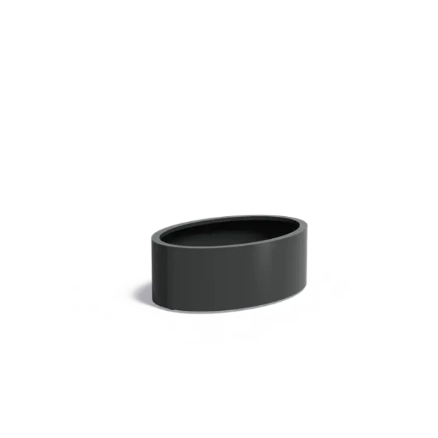Plantenbak Ellipse met bodem aluminium 120x80x40 cm
