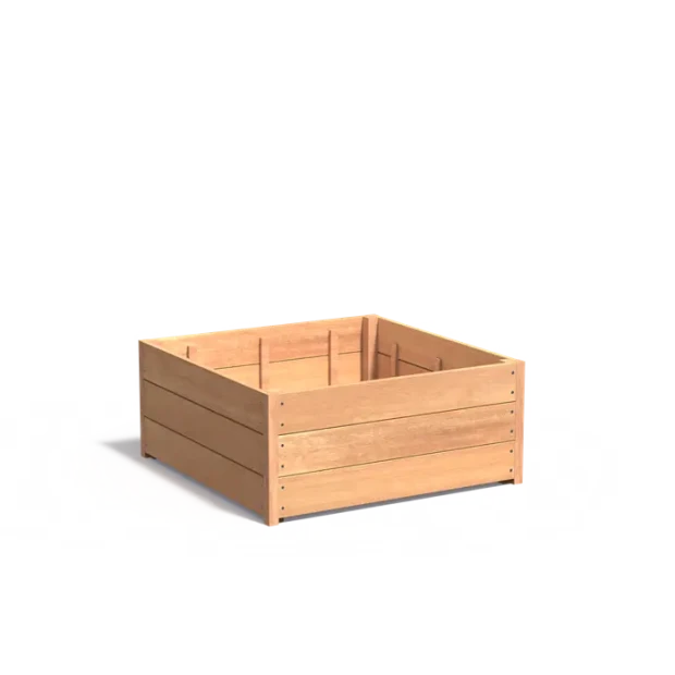 Plantenbak Carrez met bodem hardhout 100x100x43,5 cm