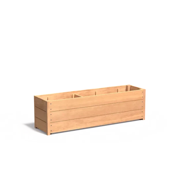Plantenbak Carrez met bodem hardhout 150x40x43,5 cm