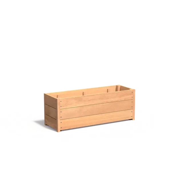 Plantenbak Carrez met bodem hardhout 120x40x43,5 cm