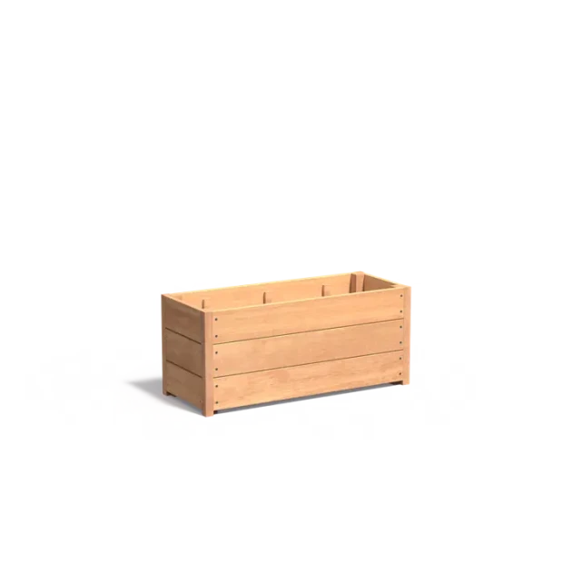 Plantenbak Carrez met bodem hardhout 100x40x43,5 cm