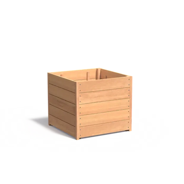 Plantenbak Carrez met bodem hardhout 80x80x71,3 cm