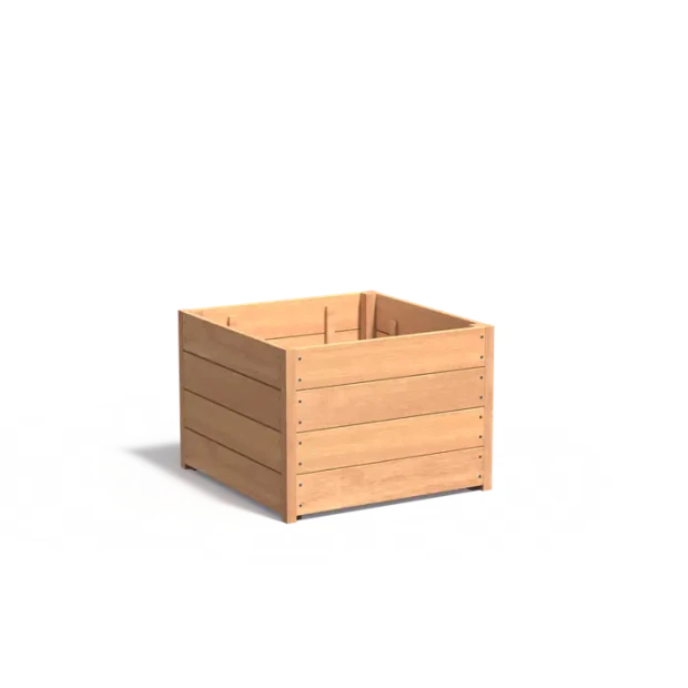 Plantenbak Carrez met bodem hardhout 80x80x57,4 cm