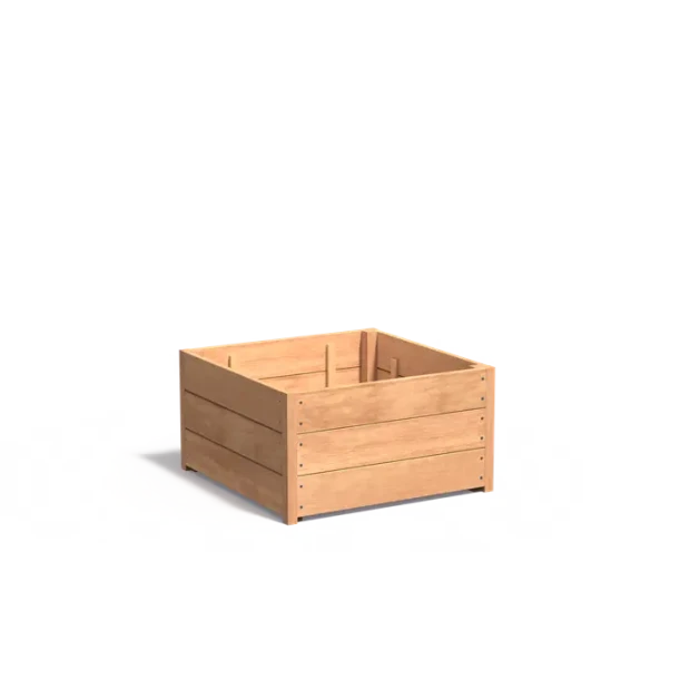 Plantenbak Carrez met bodem hardhout 80x80x43,5 cm