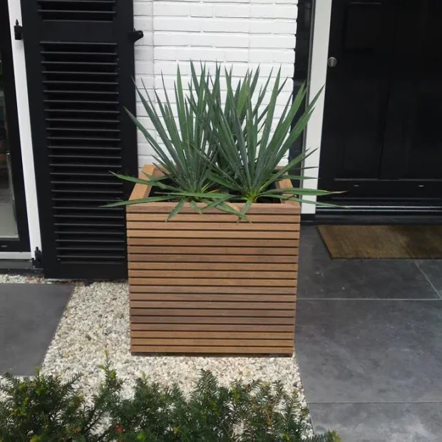 Plantenbak Malaga Rhombus hardhout 60x60x60,8 cm