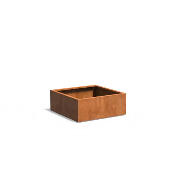 Plantenbak Carrez met bodem cortenstaal 100x100x40 cm