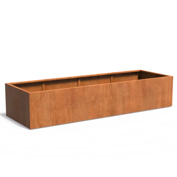 Plantenbak Carrez met bodem cortenstaal 300x100x60 cm