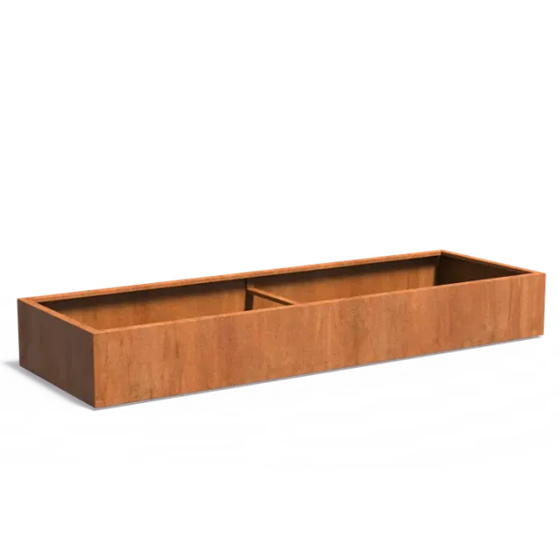 Plantenbak Carrez met bodem cortenstaal 300x100x40 cm