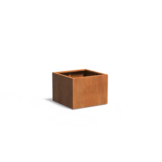 Plantenbak Carrez met bodem cortenstaal 80x80x60 cm