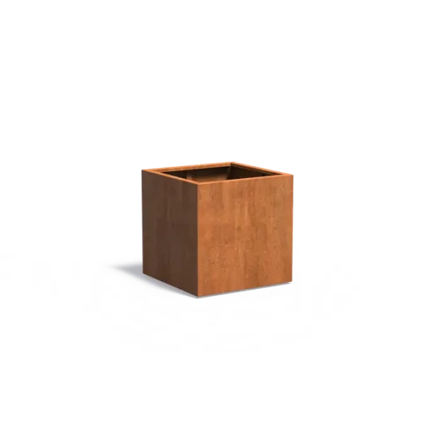 Plantenbak Carrez met bodem cortenstaal 80x80x80 cm