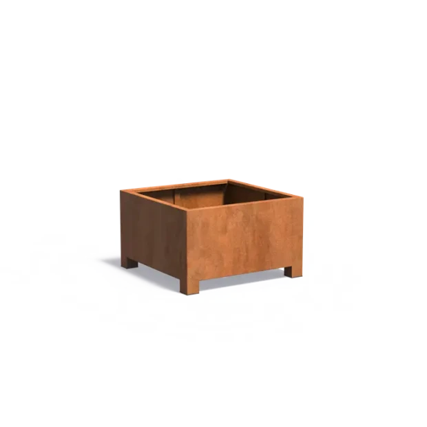Plantenbak Carrez met poten cortenstaal 100x100x60 cm