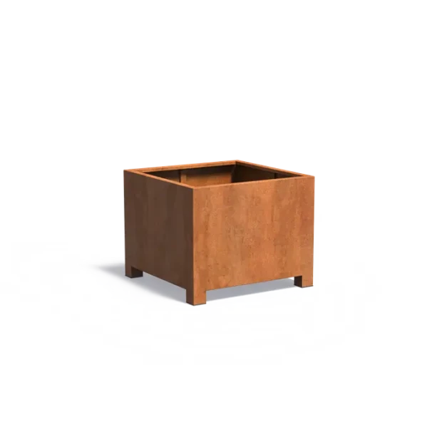 Plantenbak Carrez met poten cortenstaal 100x100x80 cm