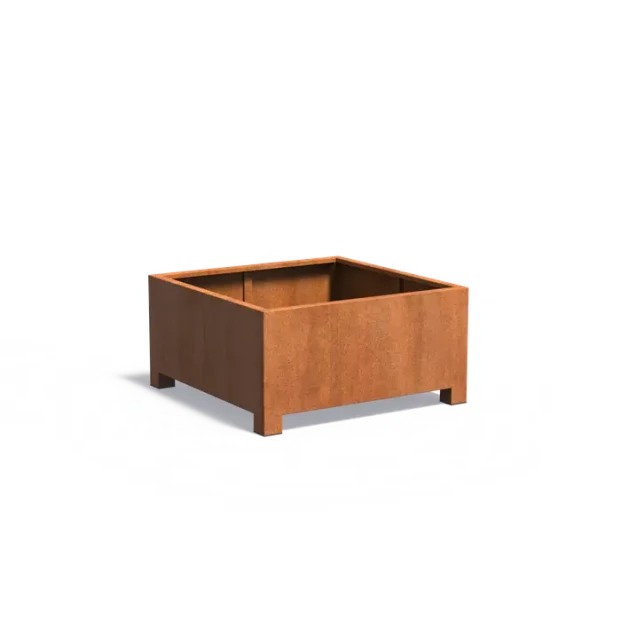Plantenbak Carrez met poten cortenstaal 120x120x60 cm