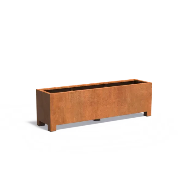 Plantenbak Carrez met poten cortenstaal 200x50x60 cm