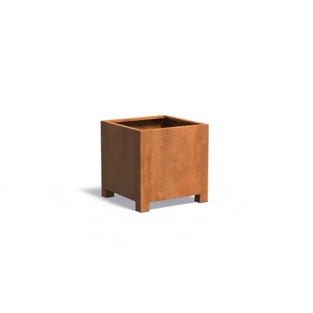 Plantenbak Carrez met poten cortenstaal 80x80x80 cm