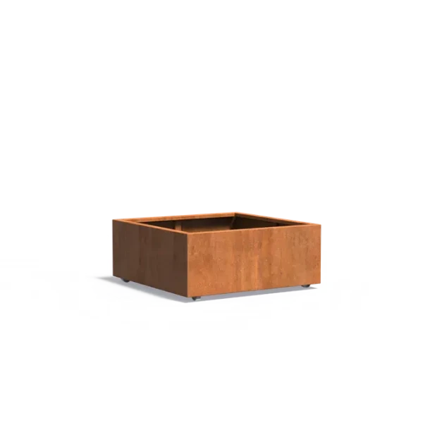 Plantenbak Carrez met wielen cortenstaal 100x100x40 cm