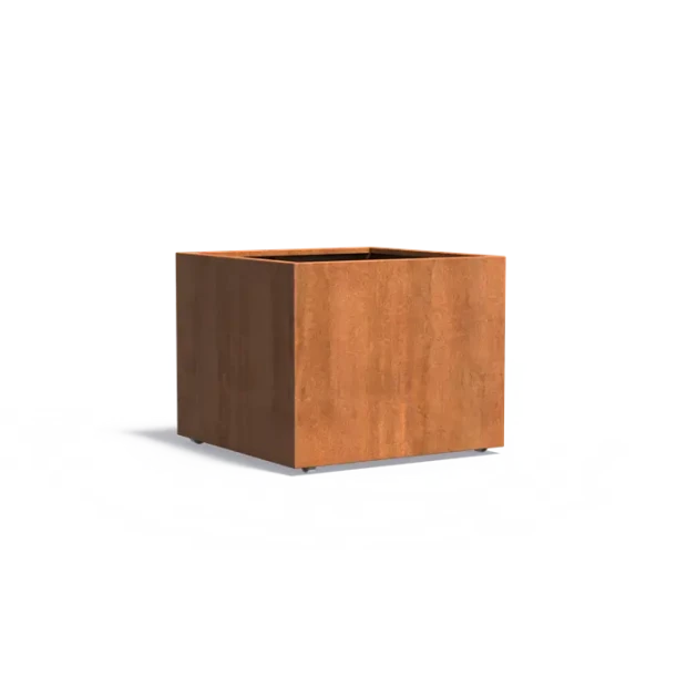 Plantenbak Carrez met wielen cortenstaal 100x100x80 cm