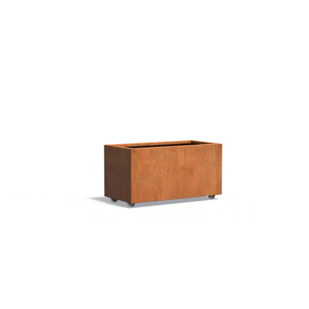 Plantenbak Carrez met wielen cortenstaal 100x50x50 cm