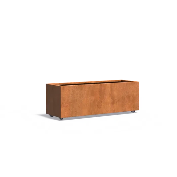 Plantenbak Carrez met wielen cortenstaal 150x50x50 cm