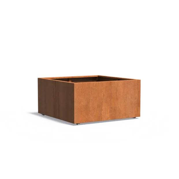 Plantenbak Carrez met wielen cortenstaal 120x120x60 cm