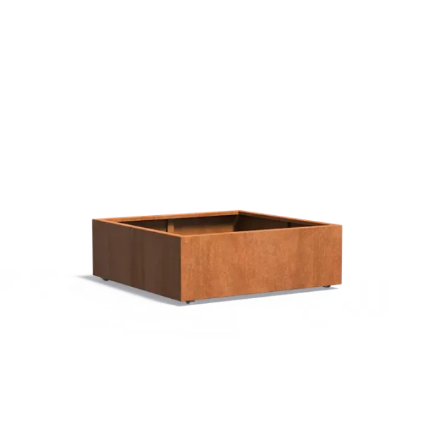 Plantenbak Carrez met wielen cortenstaal 120x120x40 cm