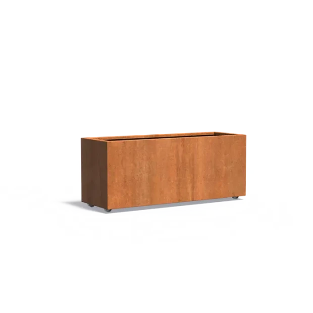 Plantenbak Carrez met wielen cortenstaal 150x50x60 cm