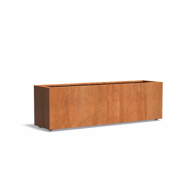 Plantenbak Carrez met wielen cortenstaal 200x50x60 cm