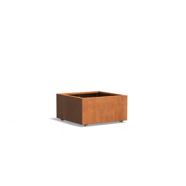 Plantenbak Carrez met wielen cortenstaal 80x80x40 cm