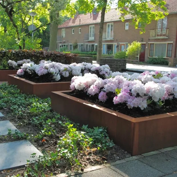 Plantenbak Carrez zonder bodem cortenstaal 140x140x80 cm