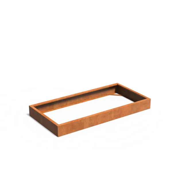 Plantenbak Carrez zonder bodem cortenstaal 200x100x20 cm