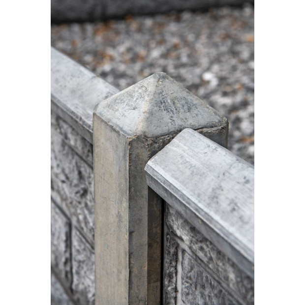 Afdekkap beton tussenmodel diamantkop antraciet 180 cm
