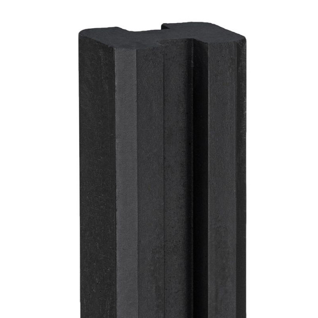 Sleufpaal eindmodel tbv stapelprofielen antraciet gecoat vlakke kop brede ondersleuf 10x10x275 c