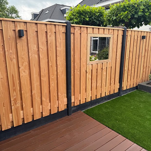 Tuinscherm Zwarte Woud geschaafd onbehandeld Douglashout 21-planks 180x180 cm