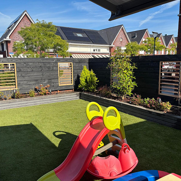 Flex Fence zelfbouwpakket excl. hout, raillengte 96 cm zwart