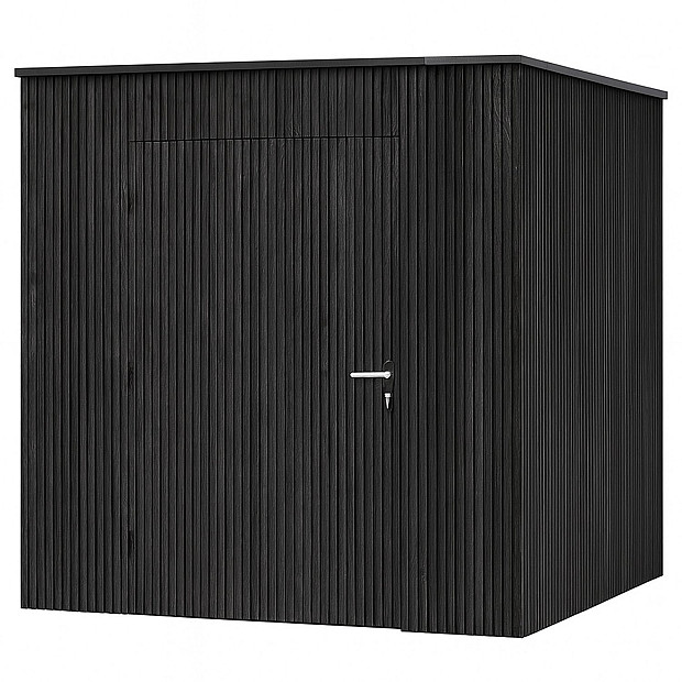 JWOODS Berging 196x248 cm, Geschaafd met verticaal triple rabat zwart