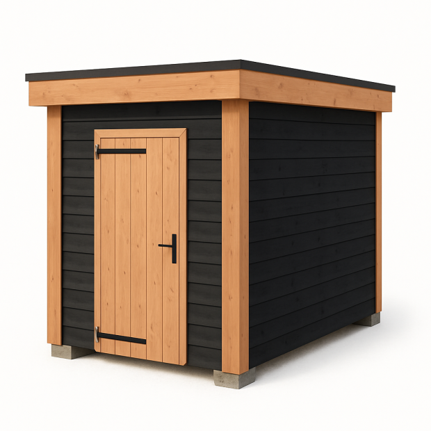 JWOODS Douglas Schuur 300x300 cm, Geschaafd met Zweeds Rabat Zwart