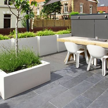 Plantenbak Carrez met bodem polyester 80x80x40 cm