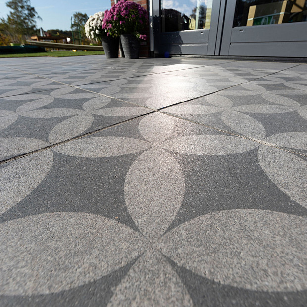 Restpartij: 7,19m2 GeoProArte Design 60x60x4 cm Belgian Blue Dark Grey Flower (geen voorraad)