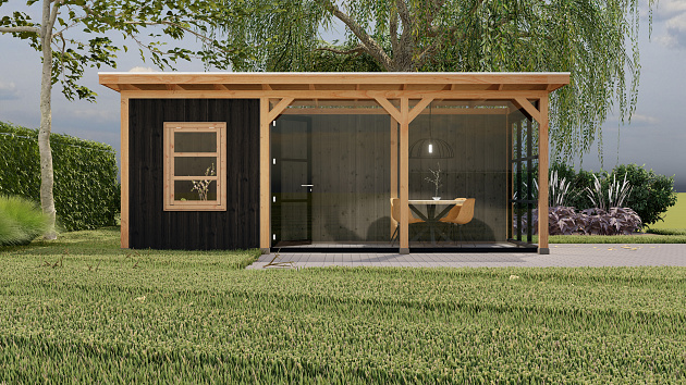 3671 buitenverblijf parijs   5940x2480 mm   onbehandeld zwart   vooraanzicht