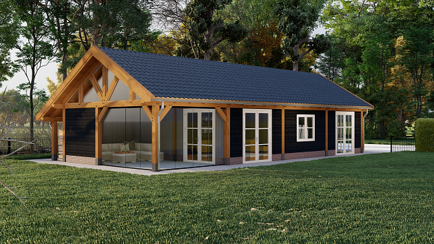 3736 kapschuur stockholm xxl   16070x7500 mm   douglas zwart   linkerzijde