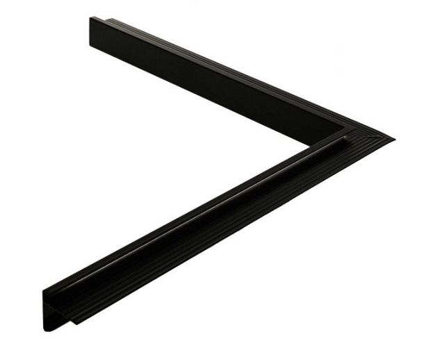 Daktrim 50/50x6/4,5 cm, binnenhoek zwart (bij l-vormige overkappingen)