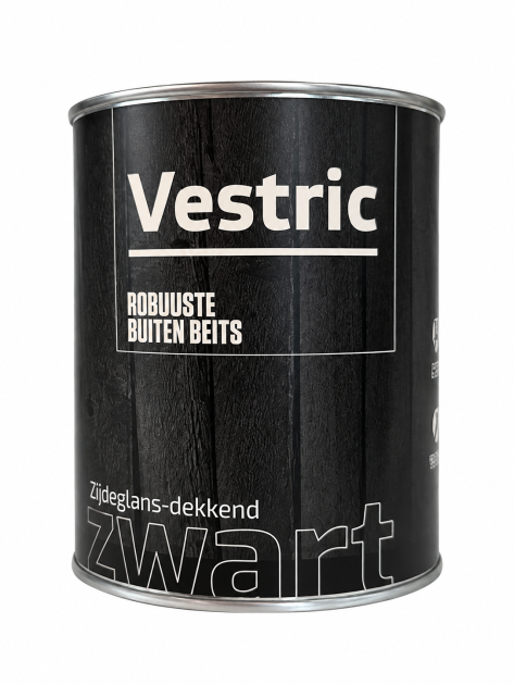 Robuuste Buitenbeits 1L Zijdeglas Dekkend Zwart
