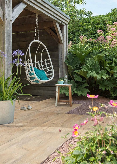 Outletpartij Actietegel Keramiek op Beton 45x90x5,8 cm Paduc Oak