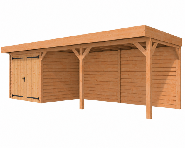 JWOODS Buitenverblijf 1000x300cm incl. berging 300(b), Geschaafd met zweeds rabat Naturel