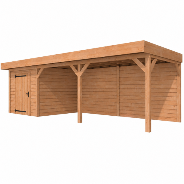 JWOODS Buitenverblijf 1000x300cm incl. berging 200(b), Fijnbezaagd zweeds rabat Naturel