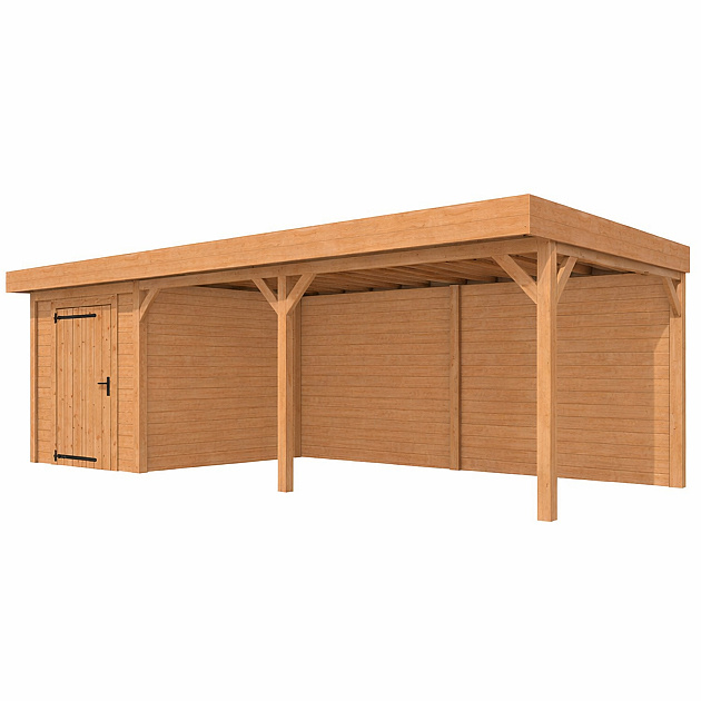 JWOODS Buitenverblijf 1000x370cm incl. berging 200(b), Geschaafd met blokhutprofiel