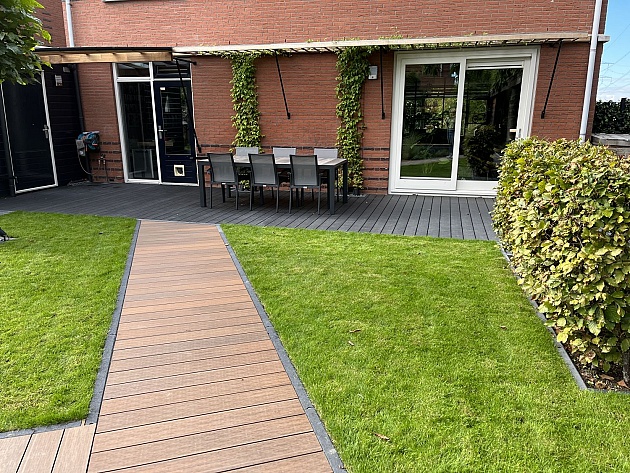 Restpartij Edam: 19 stuks Infinity Gardendeck Vlonderplank 2,2x13,5x400 cm Brown Wash