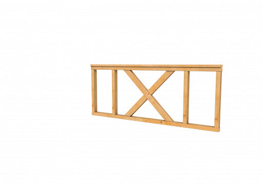 Douglas hekwerk met kruis geschaafd onbehandeld 178,5x73 cm