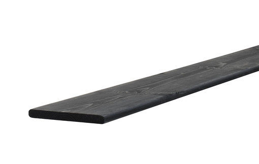 Grenen geschaafde plank 1,5x14x180 cm, Zwart gedompeld
