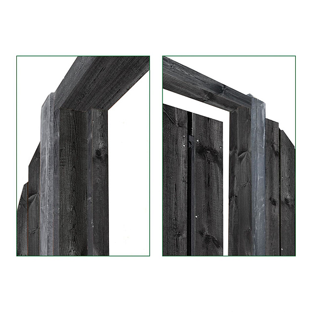 Tuindeurkozijn Jwoods Zwart Grenen met aanslaglat, max. 150 cm breed